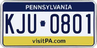 PA license plate KJU0801