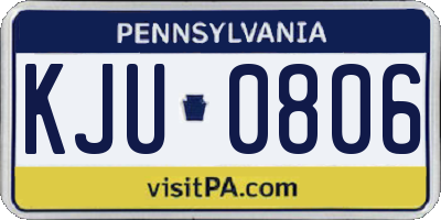 PA license plate KJU0806