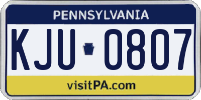 PA license plate KJU0807