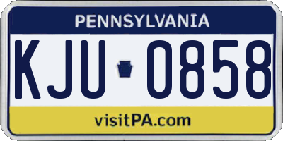 PA license plate KJU0858