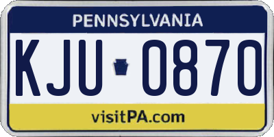 PA license plate KJU0870