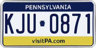 PA license plate KJU0871