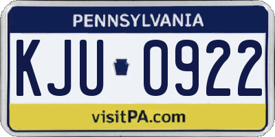 PA license plate KJU0922