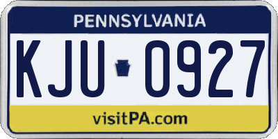 PA license plate KJU0927