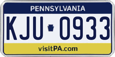 PA license plate KJU0933