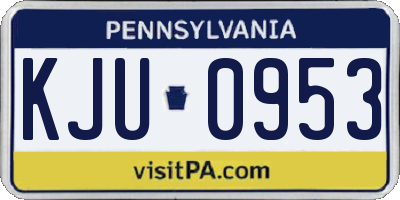 PA license plate KJU0953