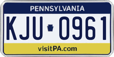 PA license plate KJU0961
