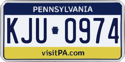 PA license plate KJU0974