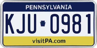 PA license plate KJU0981
