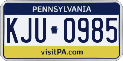 PA license plate KJU0985