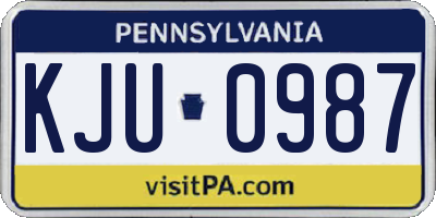 PA license plate KJU0987