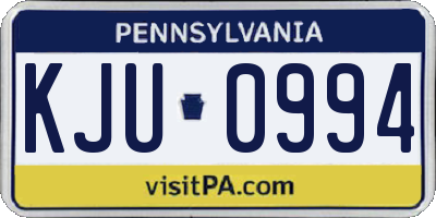PA license plate KJU0994
