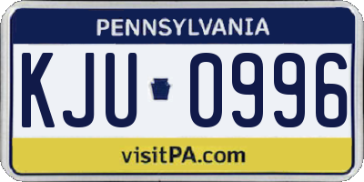 PA license plate KJU0996