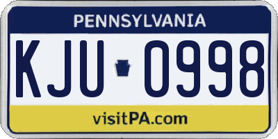 PA license plate KJU0998