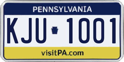 PA license plate KJU1001