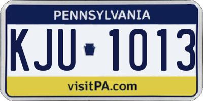 PA license plate KJU1013