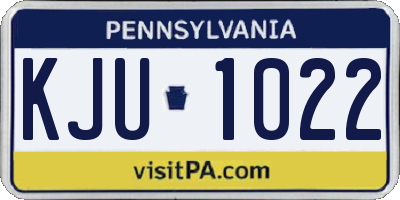 PA license plate KJU1022