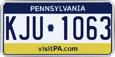 PA license plate KJU1063