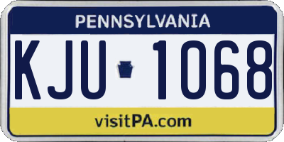 PA license plate KJU1068