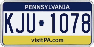 PA license plate KJU1078