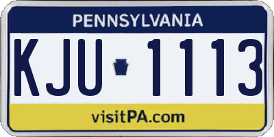 PA license plate KJU1113