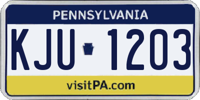 PA license plate KJU1203