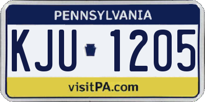 PA license plate KJU1205