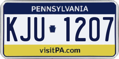 PA license plate KJU1207