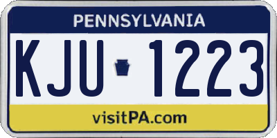 PA license plate KJU1223