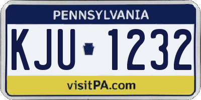 PA license plate KJU1232