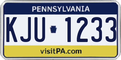 PA license plate KJU1233