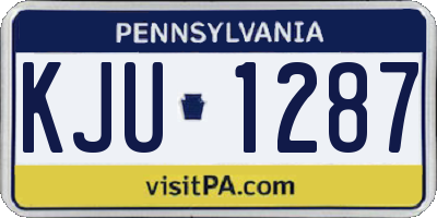 PA license plate KJU1287