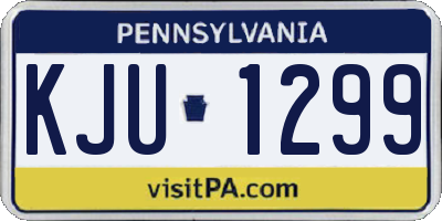 PA license plate KJU1299