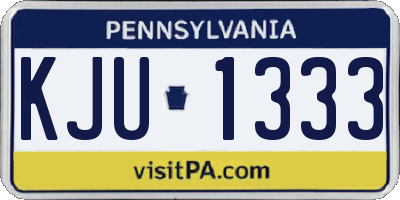 PA license plate KJU1333