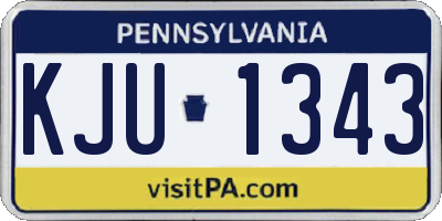 PA license plate KJU1343
