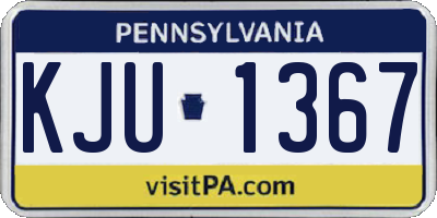 PA license plate KJU1367
