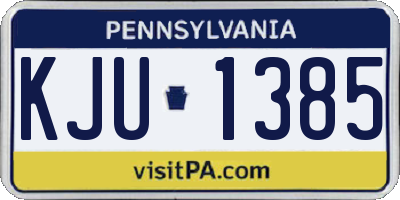 PA license plate KJU1385