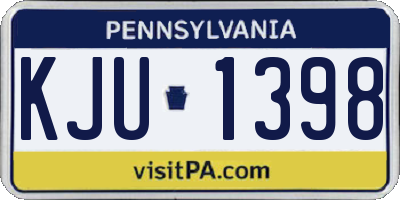 PA license plate KJU1398
