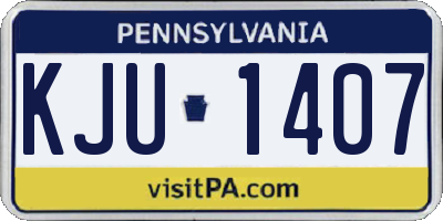 PA license plate KJU1407