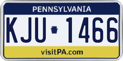 PA license plate KJU1466