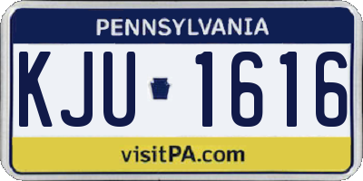 PA license plate KJU1616