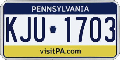 PA license plate KJU1703