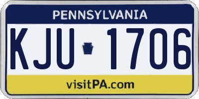 PA license plate KJU1706