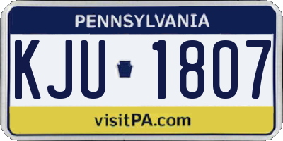 PA license plate KJU1807