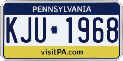 PA license plate KJU1968