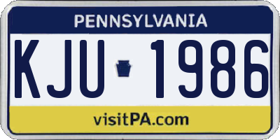 PA license plate KJU1986