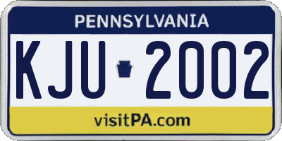 PA license plate KJU2002