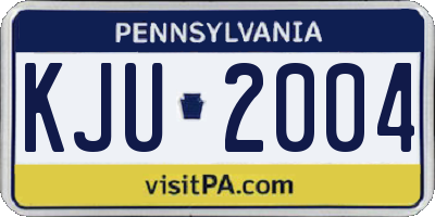 PA license plate KJU2004