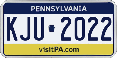 PA license plate KJU2022