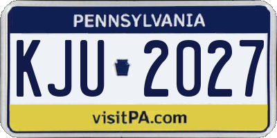 PA license plate KJU2027